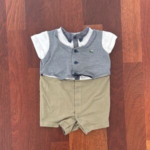Familiar. Size 80. Stylish Gray and Tan Baby Romper Set